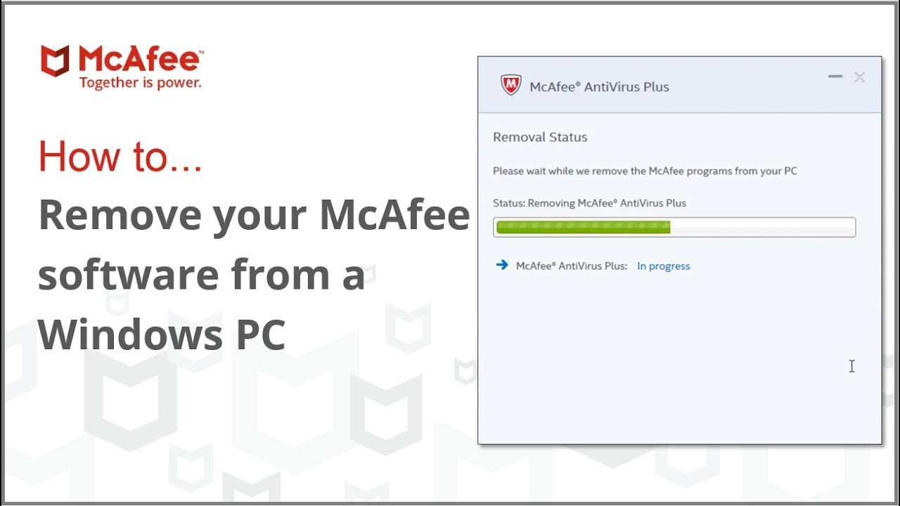 why mcafee taking long time to remove